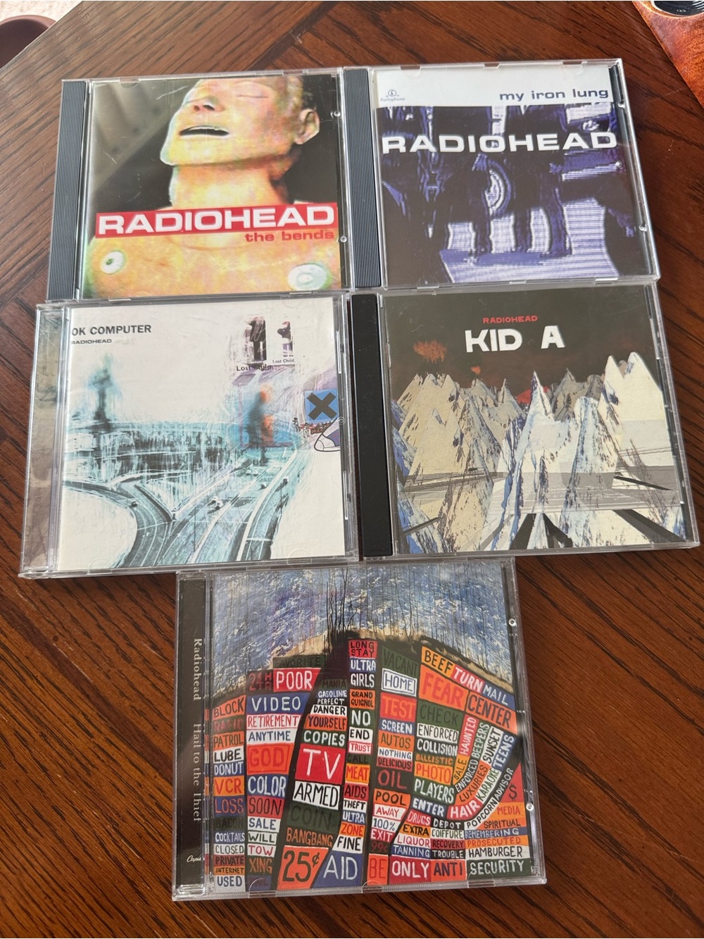 Lot 5X Radiohead CDs The Bends Ok Computer Kid A Hail To The Thief My Iron Lung